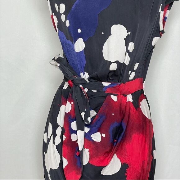 Diane Von Furstenberg New Della Explosion Of Color Silk Wrap Dress - Women’s 6 - Picture 3 of 9